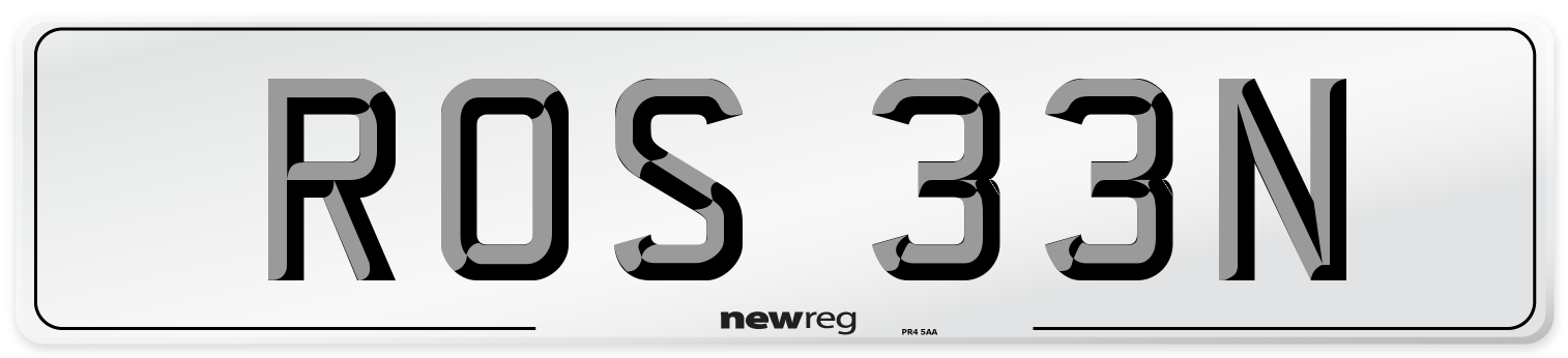 ROS 33N Number Plate from New Reg
